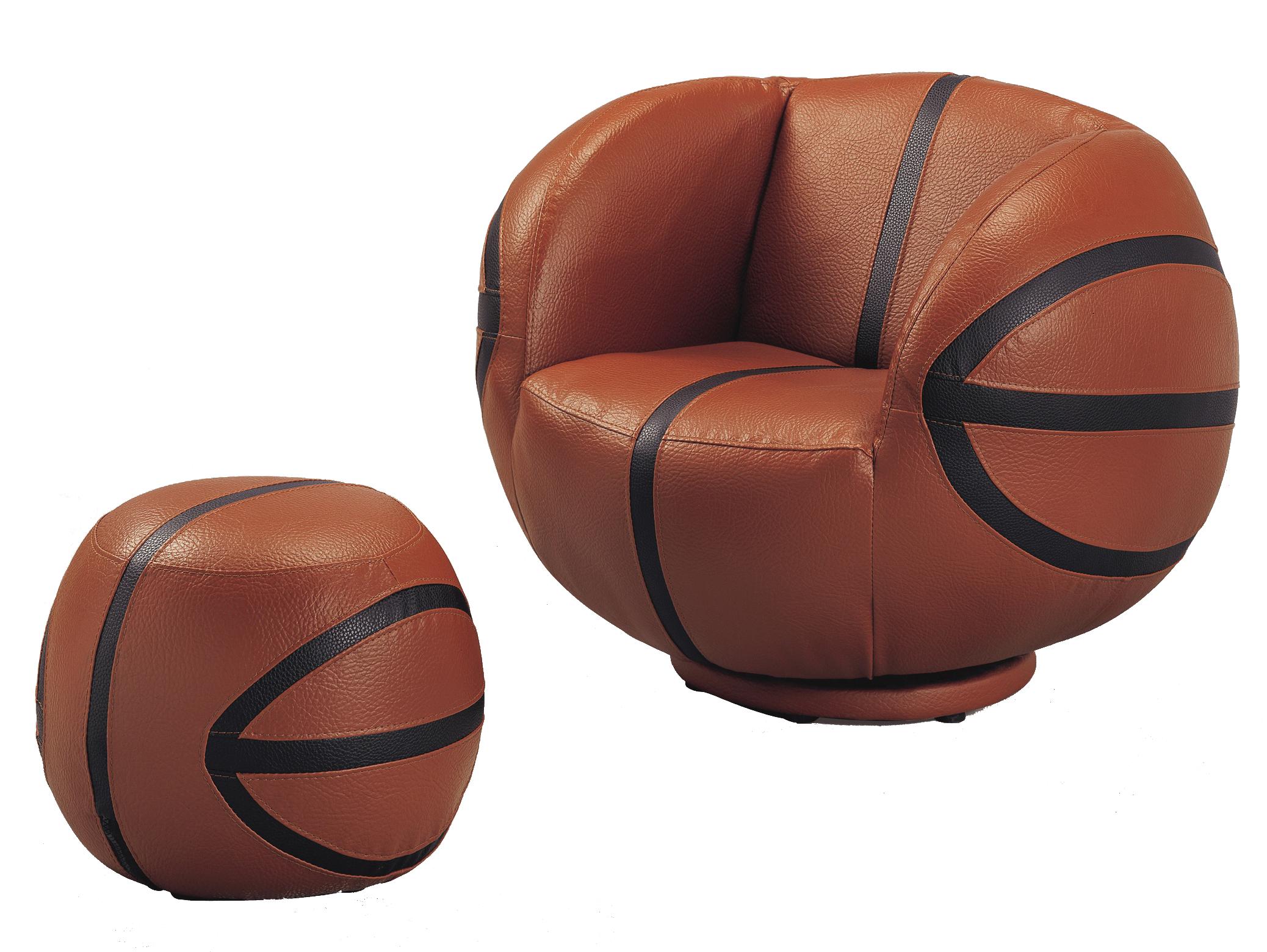 Crown Mark Kids Sport Chairs 7002 Basketball Swivel Chair & Ottoman